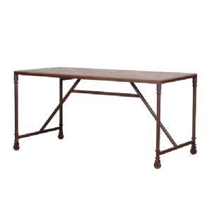 Mortimer Elm Wood & Iron Dining Table